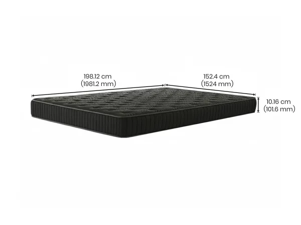 Belle Solid Wood Queen Size Double Bed with 4 Inches Mattress